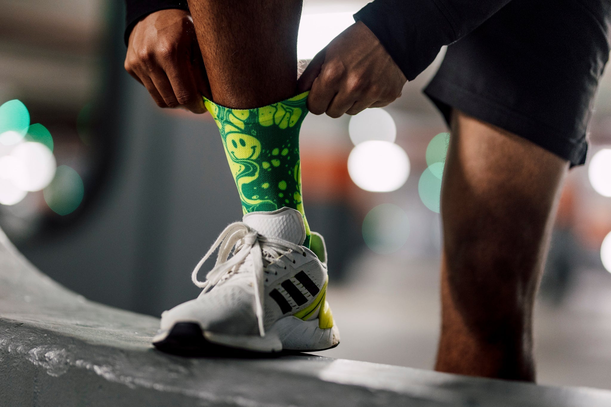 Neon Slide Yellow Socks